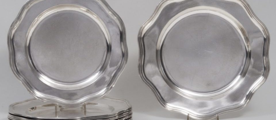 antique silver dinner plates