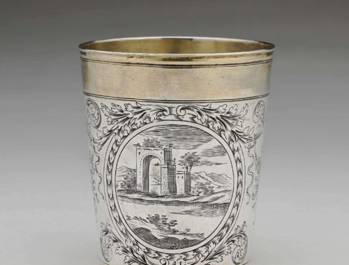 Silver beaker engravings, 17th century