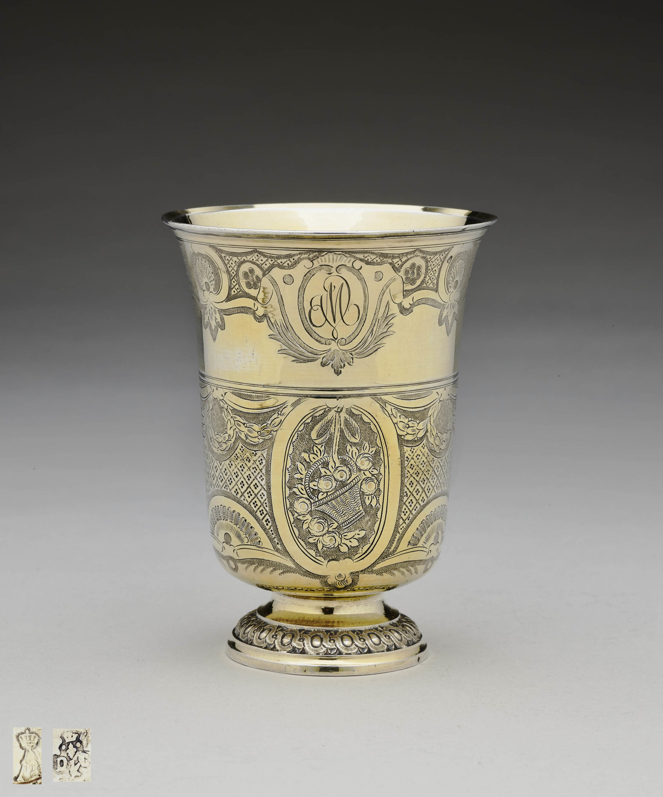 18th century silver-gilt beaker