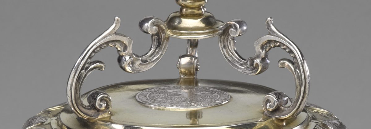 Silver lid, crowning, German 18th century