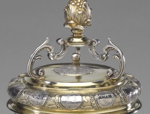 Silver lid, crowning, German 18th century