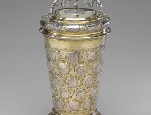 Silver-gilt beaker with coins, Berlin 18th century