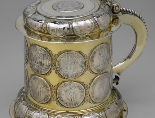 Antique Silver Tankard, Coins German 17th century