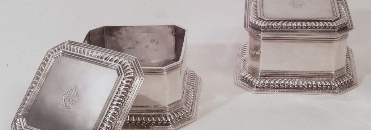 antique silver boxes, London Huguenot silver