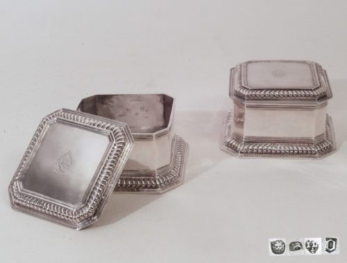 antique silver boxes, London Huguenot silver