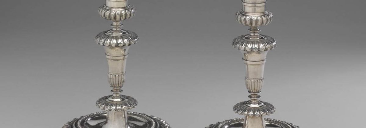 antique silver candlesticks