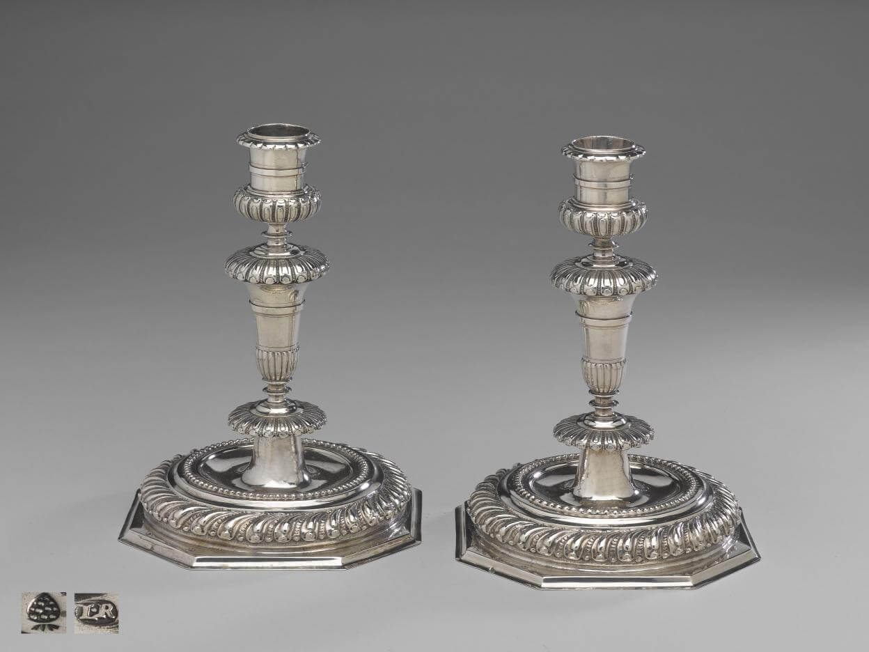 antique silver candlesticks