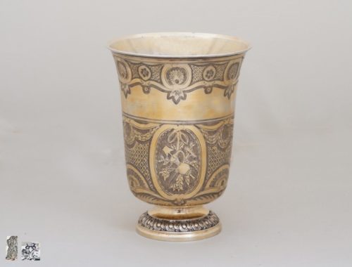 Silver gilt French Beaker, 18th c.