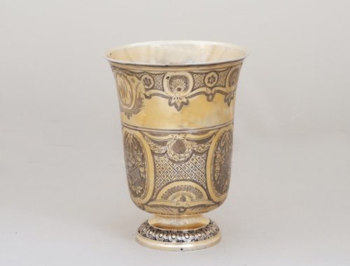 antique French vermeil beaker, 18th c.