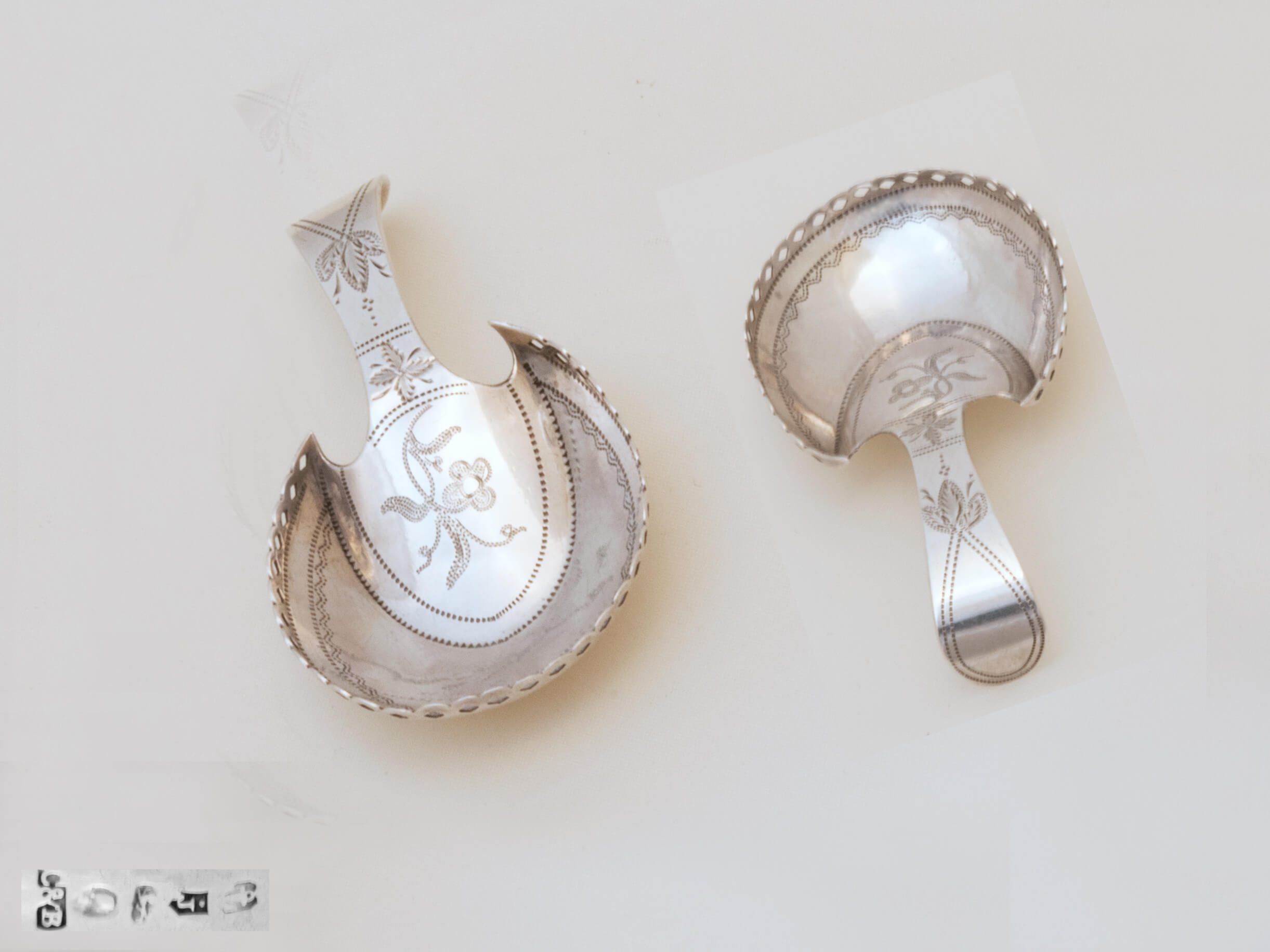 tea caddy spoon silver, antique georgian silver