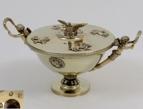 French silver-gilt bowl empire