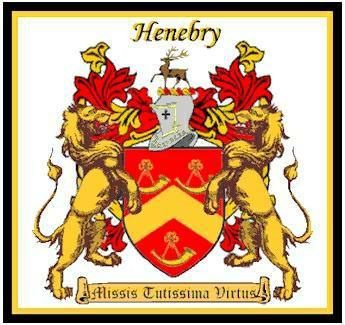 engraved family arms of the clan Hennebery or Henn