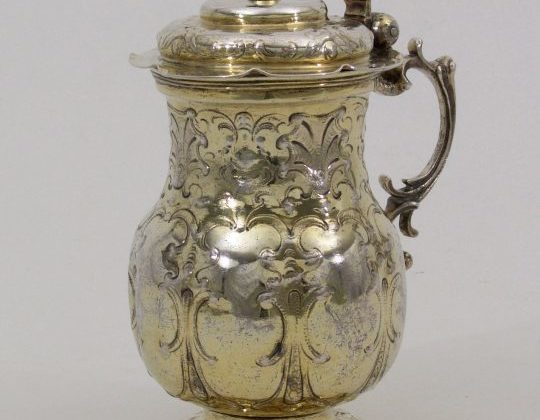 silver-gilt jug with lid, German 17th c.