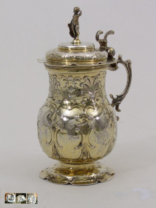 silver-gilt jug with lid, German 17th c.