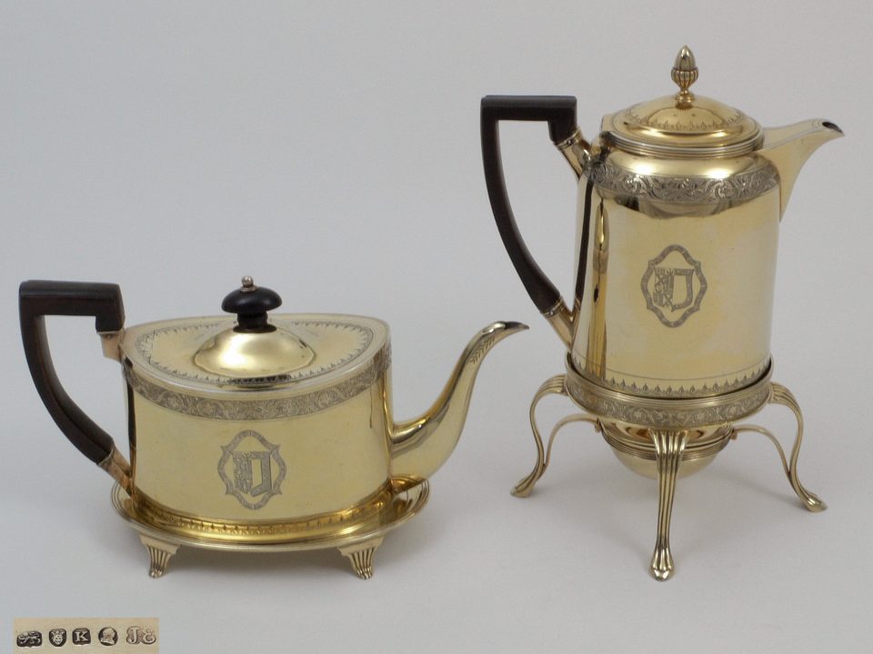 silver gilt George iii tea-pot