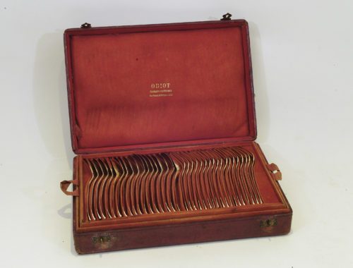 antique silver cutlery, case