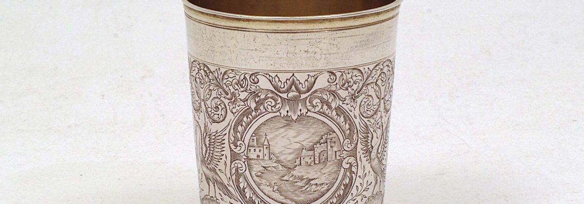 Silver beaker engraved