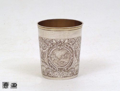 Silver beaker engraved