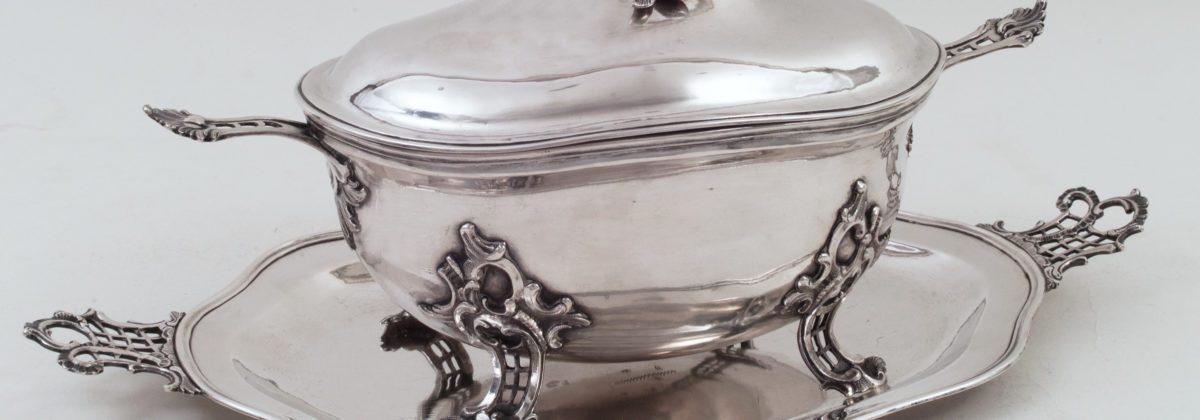 silver rococo tureen on stand, 18th c.