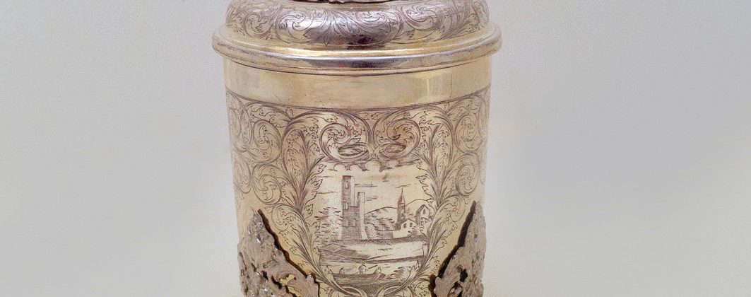 Silver gilt beaker, landscapes, Augsburg barock