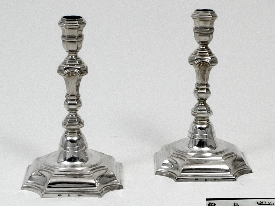 antique silver candlesticks, strict