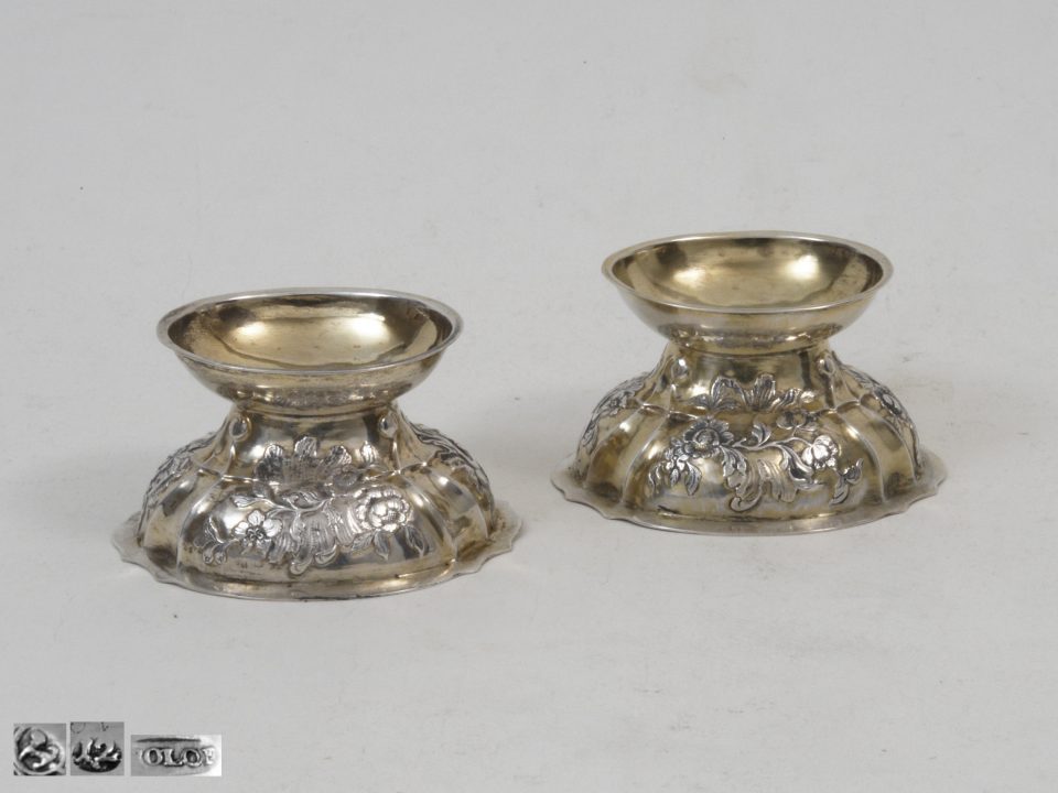 Silver partly-gilt salt cellars, Quedlinburg