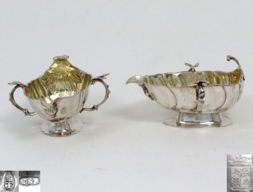 antique silver sauceboats, 18th c.