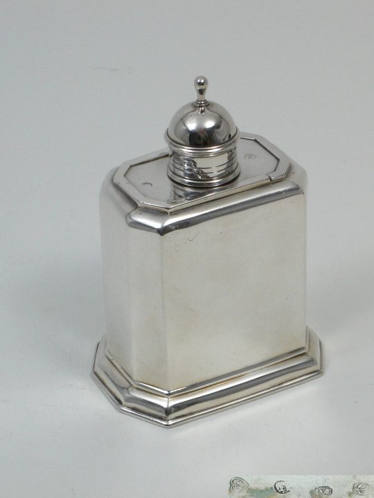 antique silver tea caddy