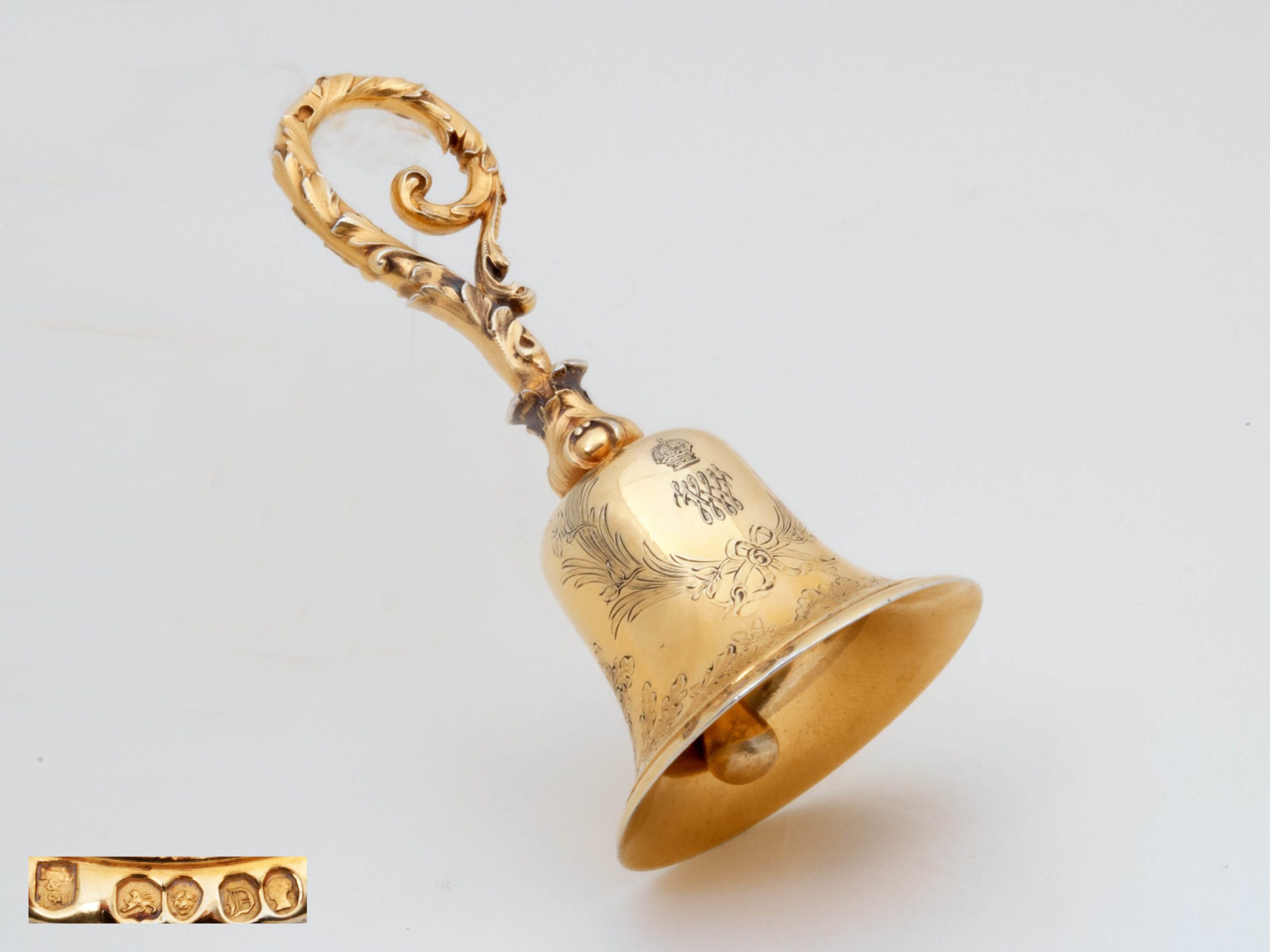 royal silver-gilt antique table-bell
